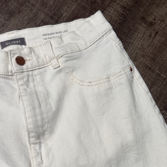 NWOT DL1961 Hepburn Wide-Leg Women's Cream Jeans - Picture 4 of 13